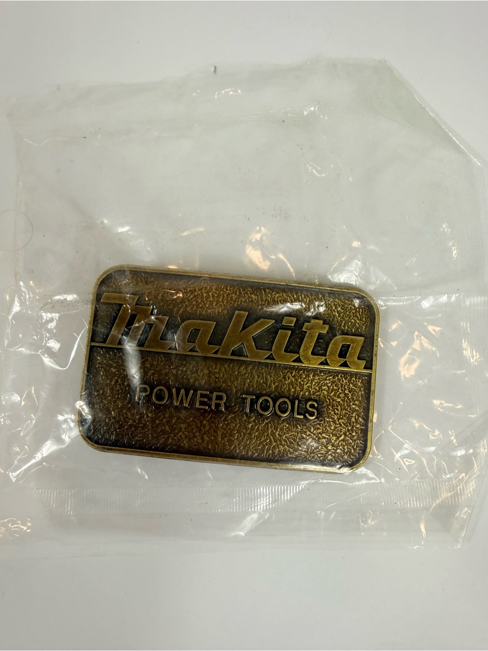 Makita Power Tools Bronze Tone Logo Belt Buckle - Brown/Gold Vintage USA